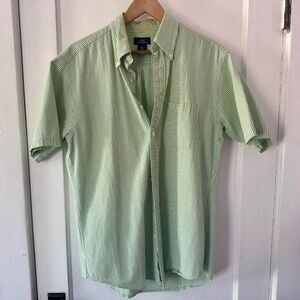 Brooks Brothers green striped short sleeve